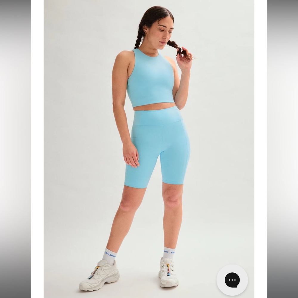 Girlfriend Collective Cobalt Blue Ribbed Activewear Set